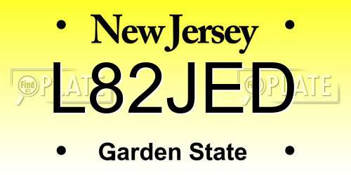 L82JED New Jersey License Plate