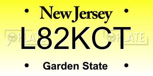 L82KCT New Jersey License Plate