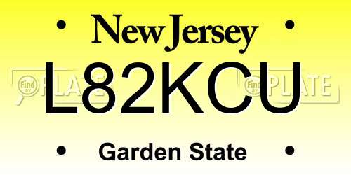 L82KCU New Jersey License Plate