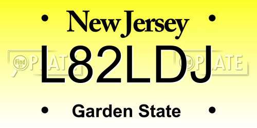 L82LDJ New Jersey License Plate