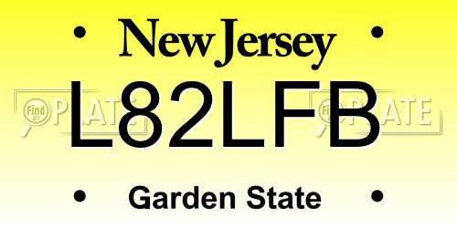 L82LFB New Jersey License Plate