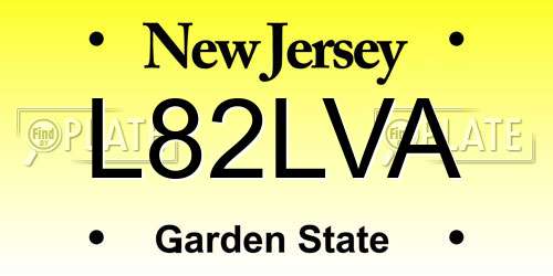 L82LVA New Jersey License Plate