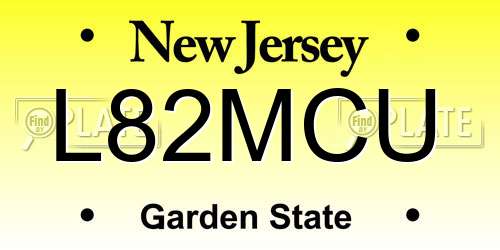 L82MCU New Jersey License Plate