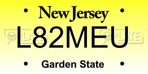 L82MEU New Jersey License Plate