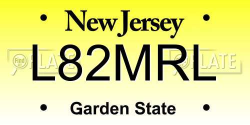 L82MRL New Jersey License Plate