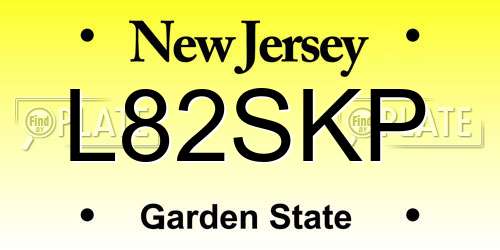 L82SKP New Jersey License Plate