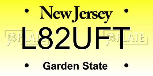 L82UFT New Jersey License Plate