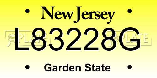 L83228G New Jersey License Plate