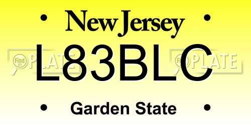 L83BLC New Jersey License Plate