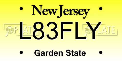L83FLY New Jersey License Plate
