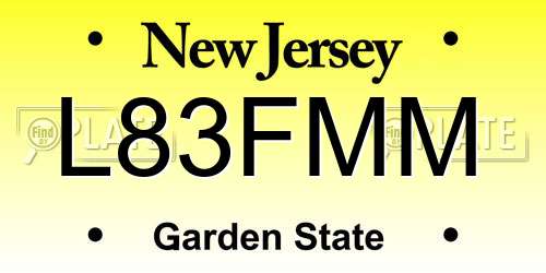 L83FMM New Jersey License Plate