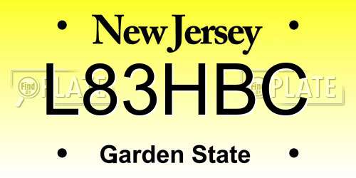 L83HBC New Jersey License Plate