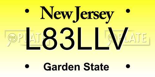 L83LLV New Jersey License Plate