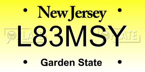 L83MSY New Jersey License Plate