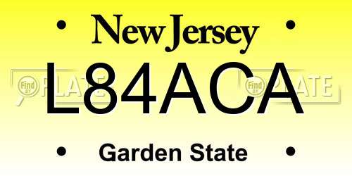 L84ACA New Jersey License Plate