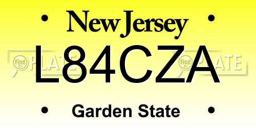 L84CZA New Jersey License Plate