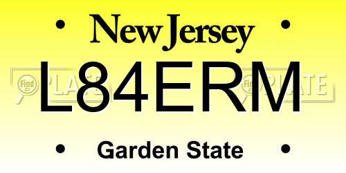 L84ERM New Jersey License Plate
