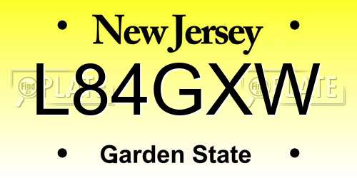 L84GXW New Jersey License Plate
