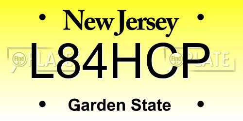 L84HCP New Jersey License Plate