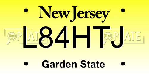 L84HTJ New Jersey License Plate