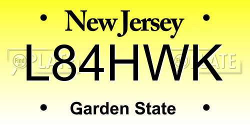 L84HWK New Jersey License Plate