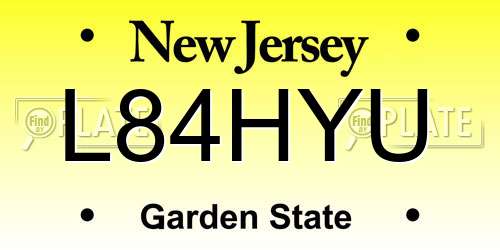 L84HYU New Jersey License Plate
