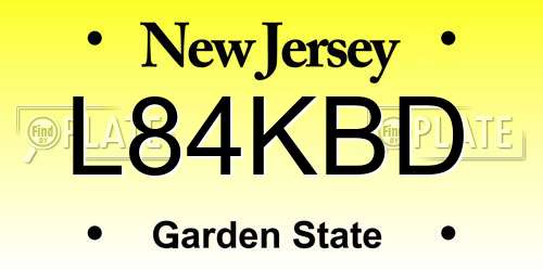 L84KBD New Jersey License Plate