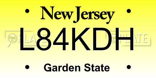 L84KDH New Jersey License Plate