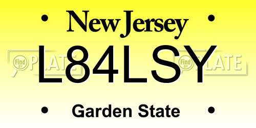 L84LSY New Jersey License Plate
