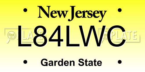 L84LWC New Jersey License Plate