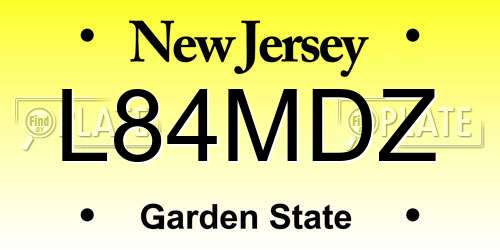L84MDZ New Jersey License Plate