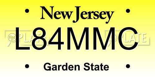 L84MMC New Jersey License Plate