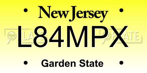L84MPX New Jersey License Plate