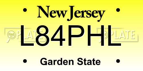 L84PHL New Jersey License Plate