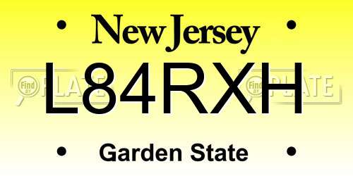 L84RXH New Jersey License Plate