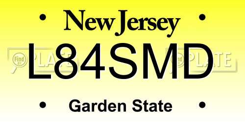 L84SMD New Jersey License Plate
