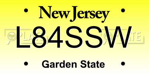 L84SSW New Jersey License Plate