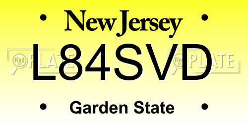 L84SVD New Jersey License Plate