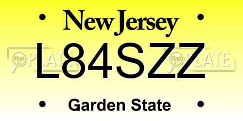 L84SZZ New Jersey License Plate