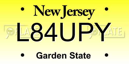 L84UPY New Jersey License Plate