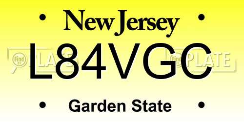 L84VGC New Jersey License Plate