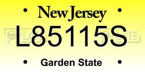 L85115S New Jersey License Plate