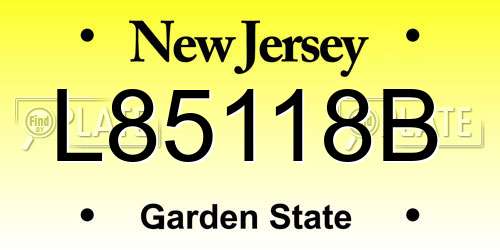 L85118B New Jersey License Plate
