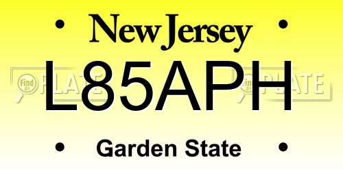 L85APH New Jersey License Plate