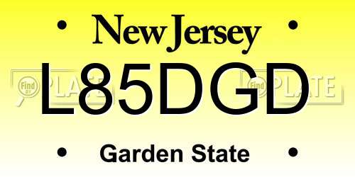 L85DGD New Jersey License Plate