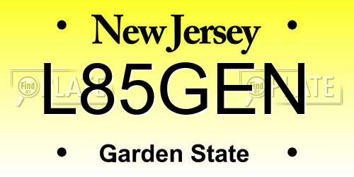 L85GEN New Jersey License Plate
