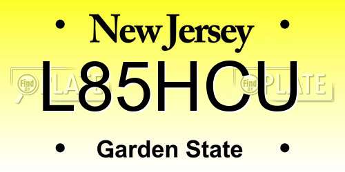 L85HCU New Jersey License Plate