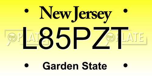 L85PZT New Jersey License Plate