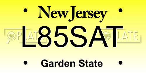 L85SAT New Jersey License Plate
