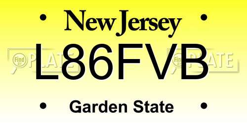 L86FVB New Jersey License Plate